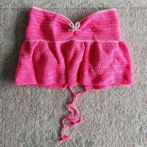 Barbie Pink Crochet Lace-Back Top